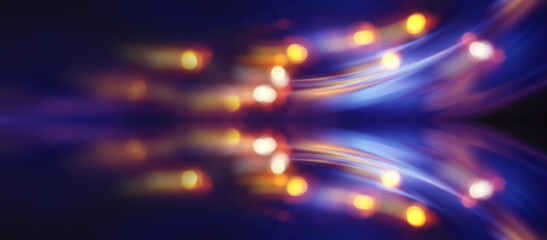 Wall Mural - dark futuristic, bright abstract background, neon glow, laser lines, shapes. blurry bokeh.