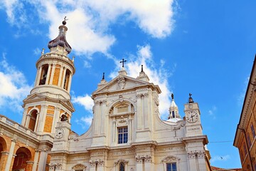 Poster - exterior facade of the famous Basilica of the Holy House located in Loreto in Ancona, Italy