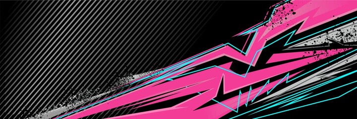 Abstract Car decal design vector. Graphic abstract stripe racing background kit designs for wrap vehicle, race car, rally, adventure and livery