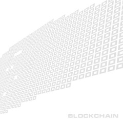Poster - Simple blockchain visualization. Gray chain of blocks on white background