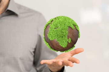 volumetric green recycling sign 3d digital