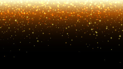 Wall Mural - Falling stars. Gold glitter texture on black background. Vector illustration