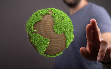 ecology and green environment concept - 3d rendering
