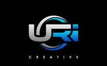 URI Letter Initial Logo Design Template Vector Illustration
