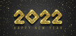 2022 happy new year background black gold banner