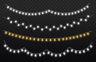 Wall Mural - christmas glowing light garland, led neon lamp.