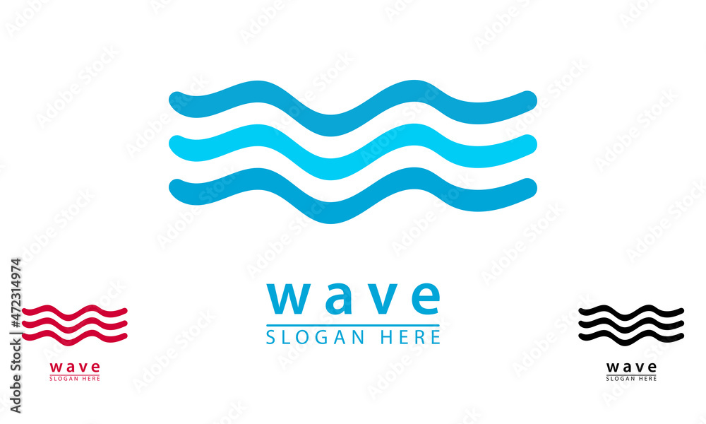 simple wave elegant water blue logo icon Stock Vector | Adobe Stock