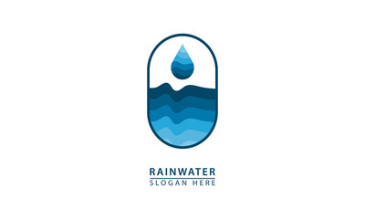 water drop in blue ocean icon logo