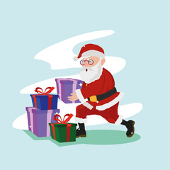 Wall Mural - santa with gifts