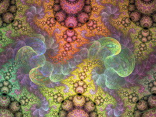 Wall Mural - abstract fractal spiral background, computer-generated illustration.