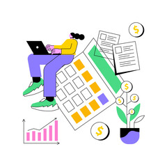 Fototapete - accounting abstract concept vector illustration. accounting firm, financial information processing, 