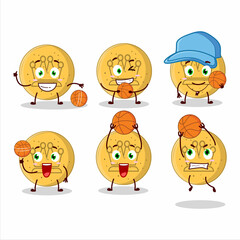 Poster - Talented dalgona candy king cartoon character as a basketball athlete