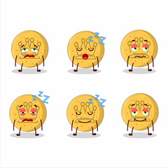 Sticker - Cartoon character of dalgona candy king with sleepy expression