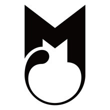 Logo Initials M Cat Icon Vector