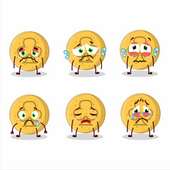 Sticker - Dalgona candy trefoils cartoon character with sad expression