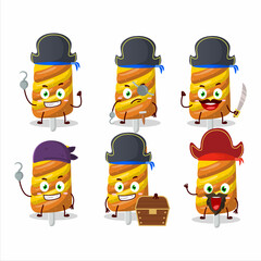 Poster - Cartoon character of gummy candy orange with various pirates emoticons