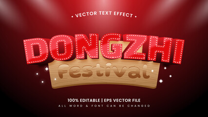 Poster - Dongzhi festival 3d text style effect. Editable illustrator text style.
