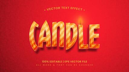 Poster - Candle stick 3d text style effect. Editable illustrator text style.