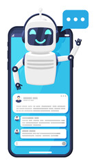 Poster - Smartphone with Chat Bot Speak in Bubble on Screen