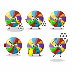 Sticker - Rainbow candy cartoon character working as a Football referee