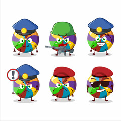 Poster - A dedicated Police officer of rainbow candy mascot design style