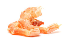 Dried Shrimp On White Background