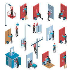 Wall Mural - Isometric Technician Set