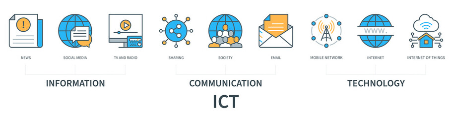 Aufkleber - Information Communication Technology infographics