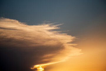 Wall Mural - nice enening blue sky and sun