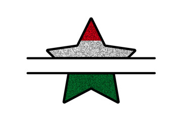 Bright glitter star- template in colors of national flag. Hungary