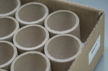 Cardboard Sleeves For Fireworks. Tubes For Pyrotechnics. Cardboard Salute Launcher Barrel. Selective Focus