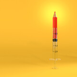 Fototapeta Dmuchawce - pencil inside a syringe.