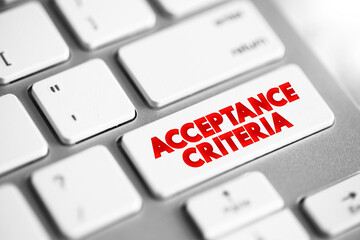 Poster - Acceptance Criteria text button on keyboard, concept background