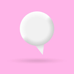 Wall Mural - 3d speech bubble for chart, talk, text message. modern balloon shape text blank or dialog banner des