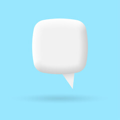 Wall Mural - 3d speech bubble for chart, talk, text message. modern balloon shape text blank or dialog banner des