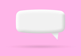 Wall Mural - 3d speech bubble for chart, talk, text message. modern balloon shape text blank or dialog banner des