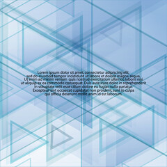 Wall Mural - Geometric background. Blue triangle. Layout for presentation. eps 10