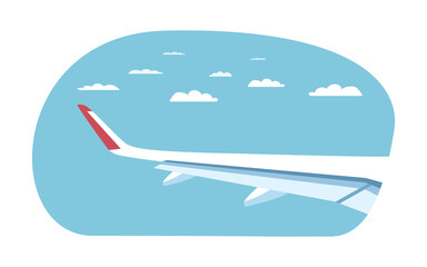 Wall Mural - Jet passenger plane and airport building. Vector illustration.