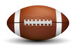 American football ball. Leather football ball detailed illustration. Sport equipment vector.