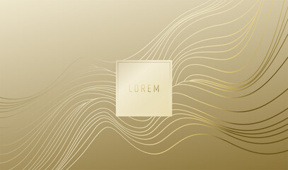 Aufkleber - Gold lines template, artistic covers design, colorful luxury backgrounds. Trendy pattern, graphic poster, cards. Vector illustration