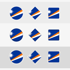 Wall Mural - Marshall Islands flag icons set, vector flag of Marshall Islands.