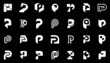 © Nataliia - Abstract logos collection with letter P. Geometric abstract logos. Icon design