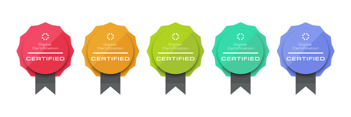 Poster - logo badge for certificate technical, analyst, internet, data, conference, etc. digital certified lo