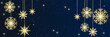 © SyahCreation - 2022 Winter Christmas banner with snowflakes. Merry Christmas and Happy New Year greeting banner. Horizontal new year background, headers, posters, cards, website. Vector illustration