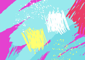 Poster - Minimal bright earth tone colorful vector watercolor brush background design elements