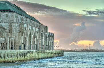 Wall Mural - Hassan II Mosque, Casablanca, HDR Image