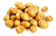 New Potatoes On White Background Isolated