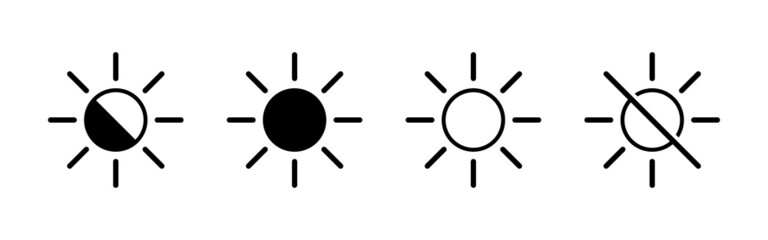 Poster - Light and dark mode icon set. Day and night switch. On and off switch for mobile screens, tablets and computers. Vector EPS 10. Isolated on white background