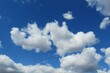 canvas print picture - Beautiful heart shape clouds in the blue sky