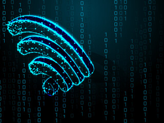 Fototapete - 2d illustration  wifi sign with background 